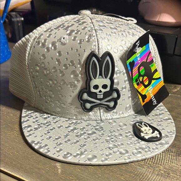 Psycho Bunny Silver 3D Cap with Skull Design - Picture 1 of 4